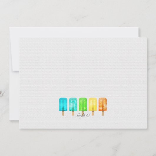 Sommer-Pop-Einladungen Einladung (Rückseite)