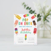 Sommer-Pop-Eis-Geburtstagsfeier Postkarte (Stehend Vorderseite)