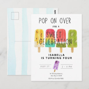 Sommer-Pop-Eis-Geburtstagsfeier Postkarte