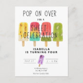 Sommer-Pop-Eis-Geburtstagsfeier Postkarte (Vorderseite)