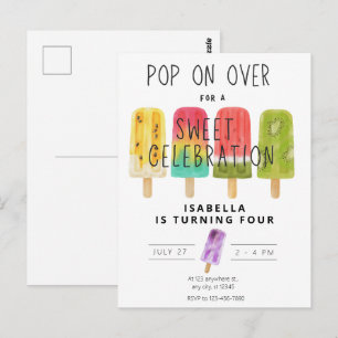 Sommer-Pop-Eis-Geburtstagsfeier Postkarte