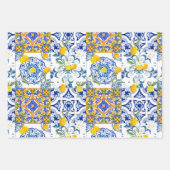 Sommer,Portugiesische Fliesen,Zitrusfrüchte,Zitron Geschenkpapier Set (Vorderseite 3)