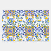 Sommer,Portugiesische Fliesen,Zitrusfrüchte,Zitron Geschenkpapier Set (Vorderseite 2)