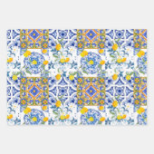 Sommer,Portugiesische Fliesen,Zitrusfrüchte,Zitron Geschenkpapier Set (Vorderseite)