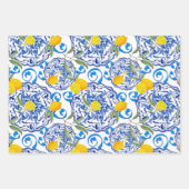 Sommer,Portugiesische Fliesen,Zitrusfrüchte,Zitron Geschenkpapier Set (Vorderseite)