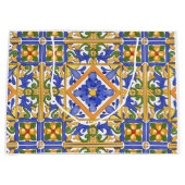 Sommer,Portugiesische Fliesen,Zitrusfrüchte,Zitron Große Geschenktüte (Vorderseite)