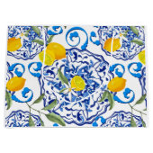 Sommer,Portugiesische Fliesen,Zitrusfrüchte,Zitron Große Geschenktüte (Vorderseite)