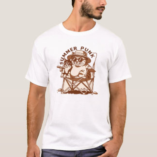 Sommer-Punk-Kühle Katzen im Campingstuhl T-Shirt