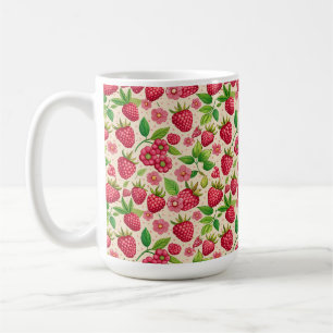 Sommer-Rasberry-Garten Botanisches Fruchtmuster Kaffeetasse
