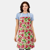 Sommer-Rasberry-Garten Botanisches Fruchtmuster Schürze (Getragen)
