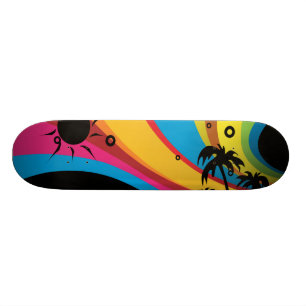 Sommer Regenbogen Palme Strand Skateboard Deck