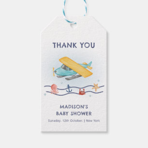 Sommer-Reise-Abenteuer Meer Flugzeug Baby Shower Geschenkanhänger
