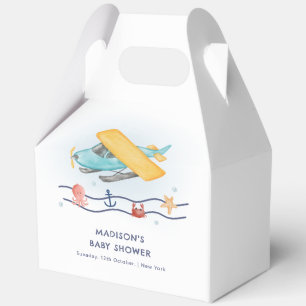 Sommer-Reise-Abenteuer Meer Flugzeug Baby Shower Geschenkschachtel