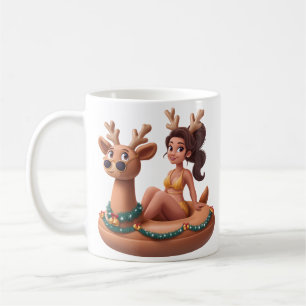 Sommer-Rentier-Urlaubs-Spaß-Poolparty-Design Kaffeetasse