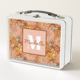 Sommer Retro-Blume Monogramm Lunchbox