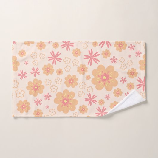 Sommer Retro Blumenmuster Badetuch Set (Handtuch)