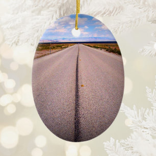 Sommer-Roadtrip-Urlaub Zwei-Seiten-Foto Keramik Ornament