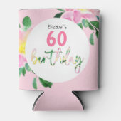 Sommer-Rosa Flora Exotic Watercolor Illustration Dosenkühler (Vorderseite)