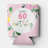 Sommer-Rosa Flora Exotic Watercolor Illustration Dosenkühler (Rückseite)