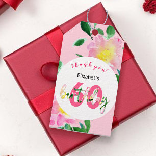 Sommer-Rosa Flora Exotic Watercolor Illustration Geschenkanhänger