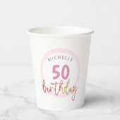 Sommer-Rosa Flora Exotic Watercolor Illustration Pappbecher (Rückseite)