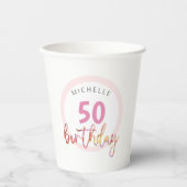 Sommer-Rosa Flora Exotic Watercolor Illustration Pappbecher (Vorderseite)