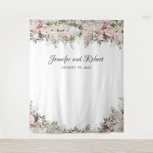 Sommer Rose Garten Blumengarten Foto Hintergrund Wandteppich (Vorderseite)