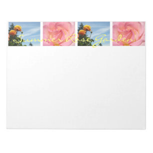 Sommer-Rosen-Garten-Notizblock-Rosa-Orangen-Rosen Notizblock