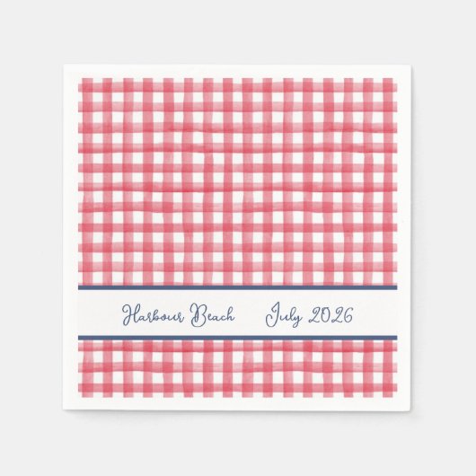 Sommer-Rot-Gingham, Kariert 4. Juli Serviette (Vorderseite)