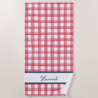 Sommer-Rot-Gingham, kariert zum 4. Juli Strandtuch