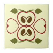 Sommer rotes Apple schneiden Fliese (Vorderseite)