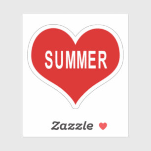 SOMMER Rotes Herz Vinyl Aufkleber