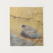 Sommer-Ruderboot - Boot auf dem Ufer Wandteppich (Vorderseite)