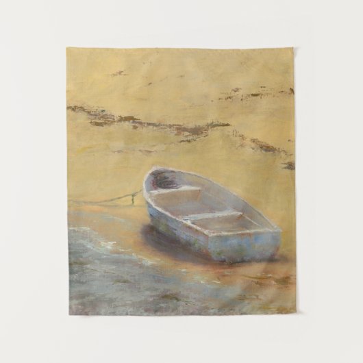 Sommer-Ruderboot - Boot auf dem Ufer Wandteppich (Vorderseite)