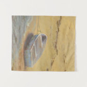 Sommer-Ruderboot - Boot auf dem Ufer Wandteppich (Vorderseite (Horizontal))