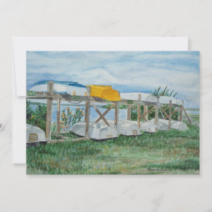 Sommer-Ruderboote Aquarell Einladung