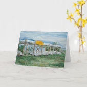 Sommer-Ruderboote Aquarell Karte (Gelbe Blume)