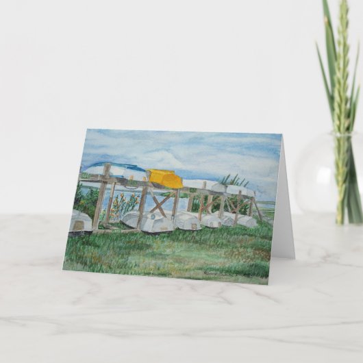 Sommer-Ruderboote Aquarell Karte (Vorderseite)