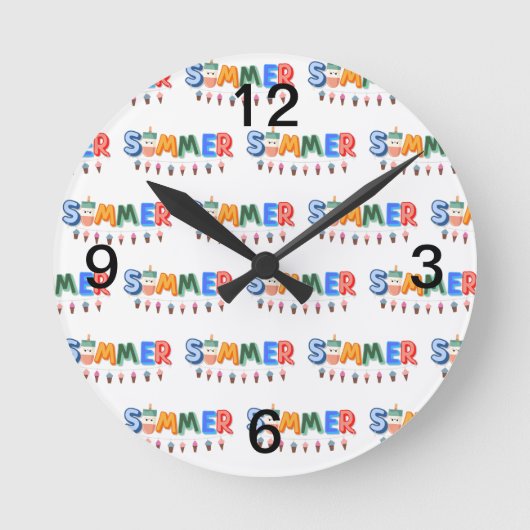 Sommer Runde Wanduhr (Vorderseite)