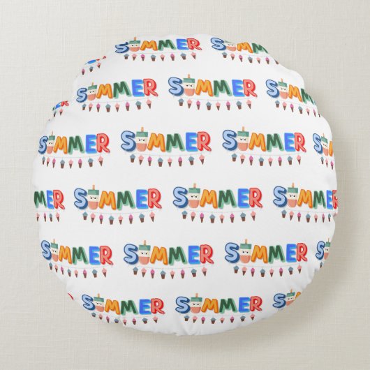 Sommer Rundes Kissen (Vorderseite)