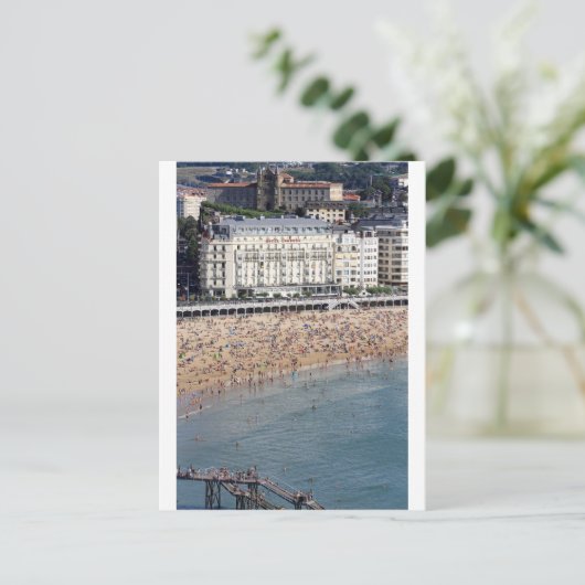 Sommer San Sebastian Strand Baskenland Postkarte (Stehend Vorderseite)