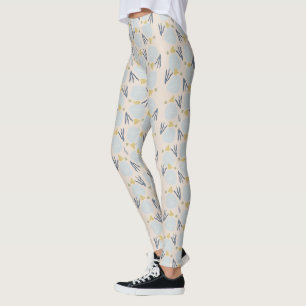 Sommer-Sand-Dollar-Botanischer-Strand-Muster-Leggi Leggings
