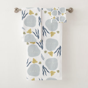 Sommer-Sand-Dollar-Muscheln Strandmuster Badhandtuch Set