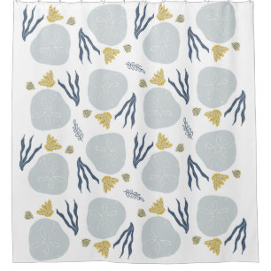 Sommer-Sand-Dollar-Muscheln Strandmuster Strand  Duschvorhang
