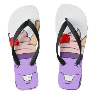 Sommer-Sandalen mit kawaii-Eis-Muster und Gesicht Badesandalen