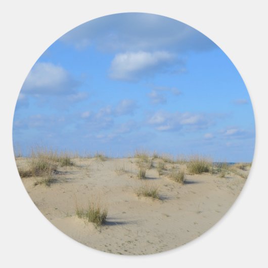 Sommer-Sanddünen-Strand-Aufkleber Runder Aufkleber (Vorderseite)