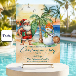 Sommer-Santa & Schneemann-Weihnachten im Juli Will Poster