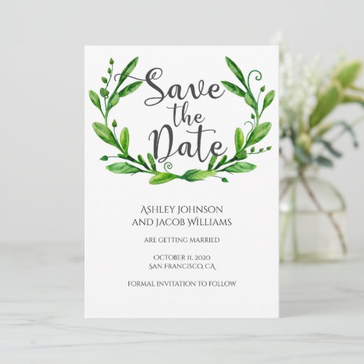 Sommer Save the Date. Hochzeitsankündigung im Gart Save The Date (Stehend Vorderseite)