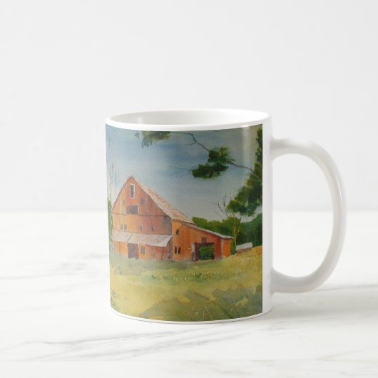 Sommer-Scheune und Kuh-Weg-Tasse Kaffeetasse (Rechts)
