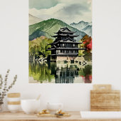 Sommer-Schloss am See Poster (Küche)